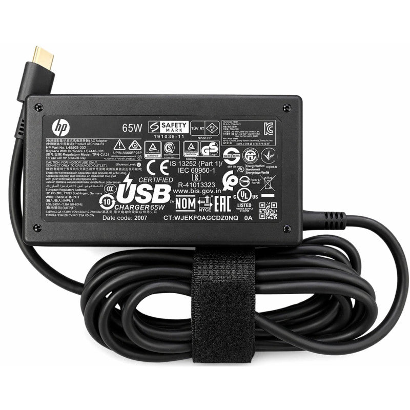 A/C Adapter - HP 65W USB-C w/ US Plug (OEM)